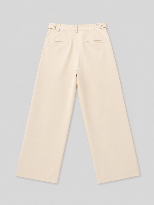 Beigh Wide Legs Korean Style Pants for women