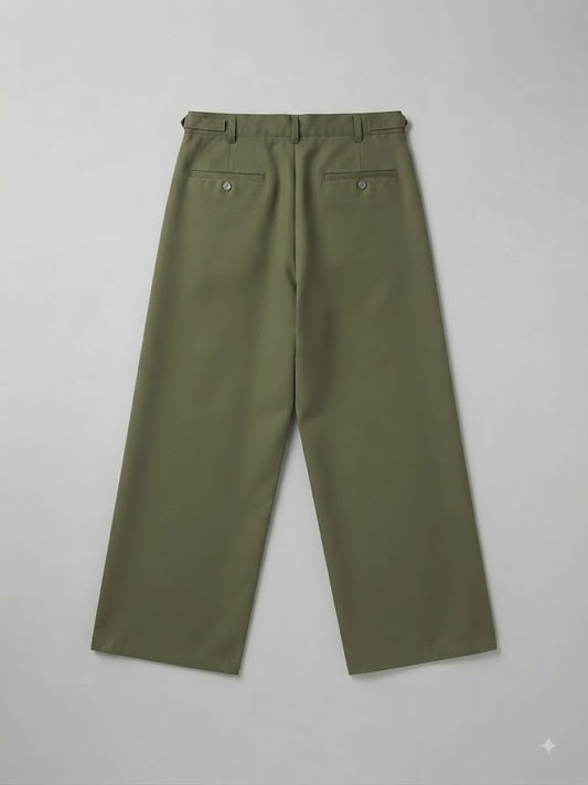 Olive Green Korean Style Pants for women -Zekfitts