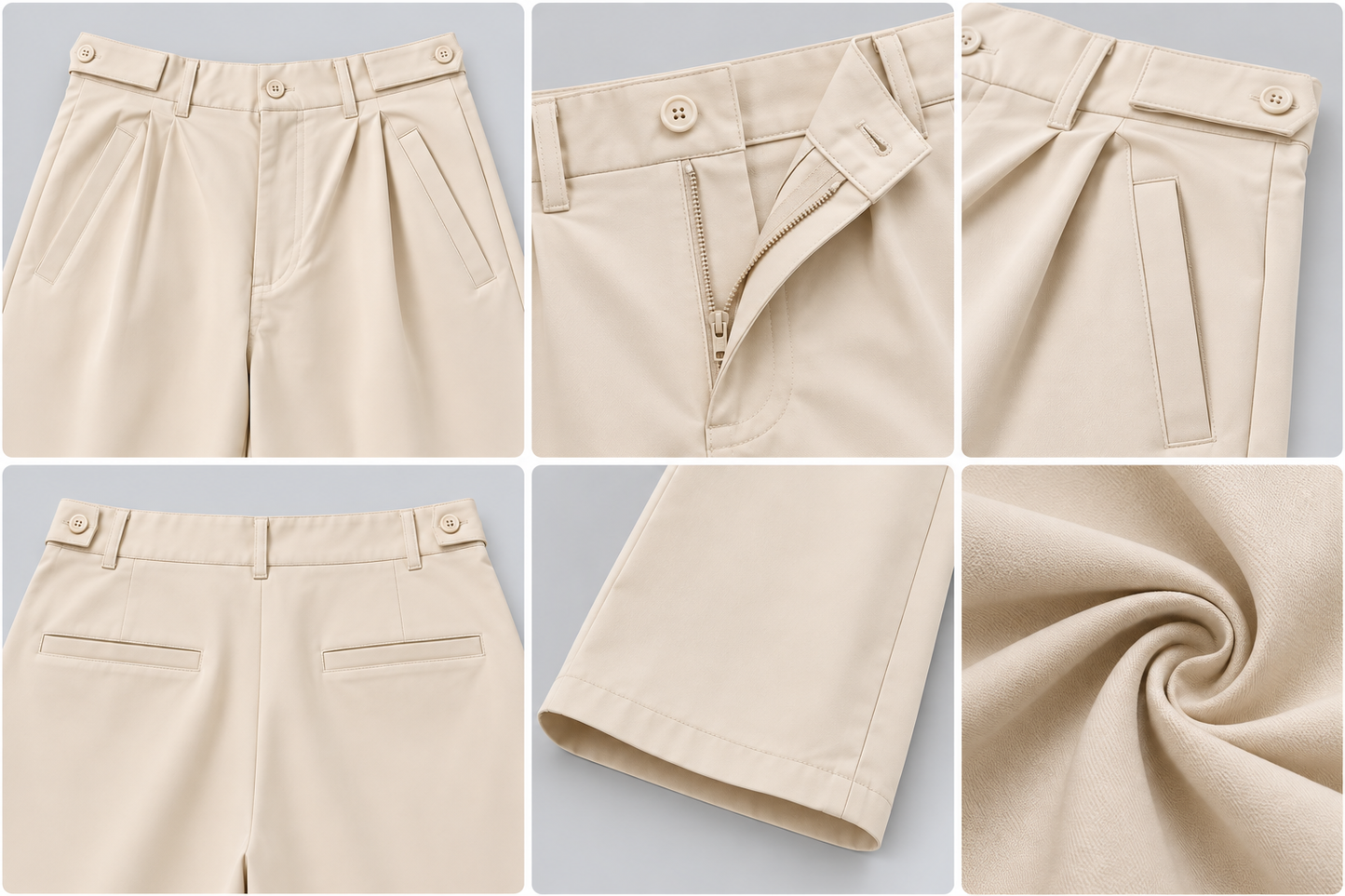Beigh Wide Legs Korean Style Pants for women