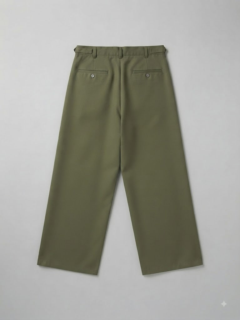 Olive Green Korean Style Pants for women -Zekfitts