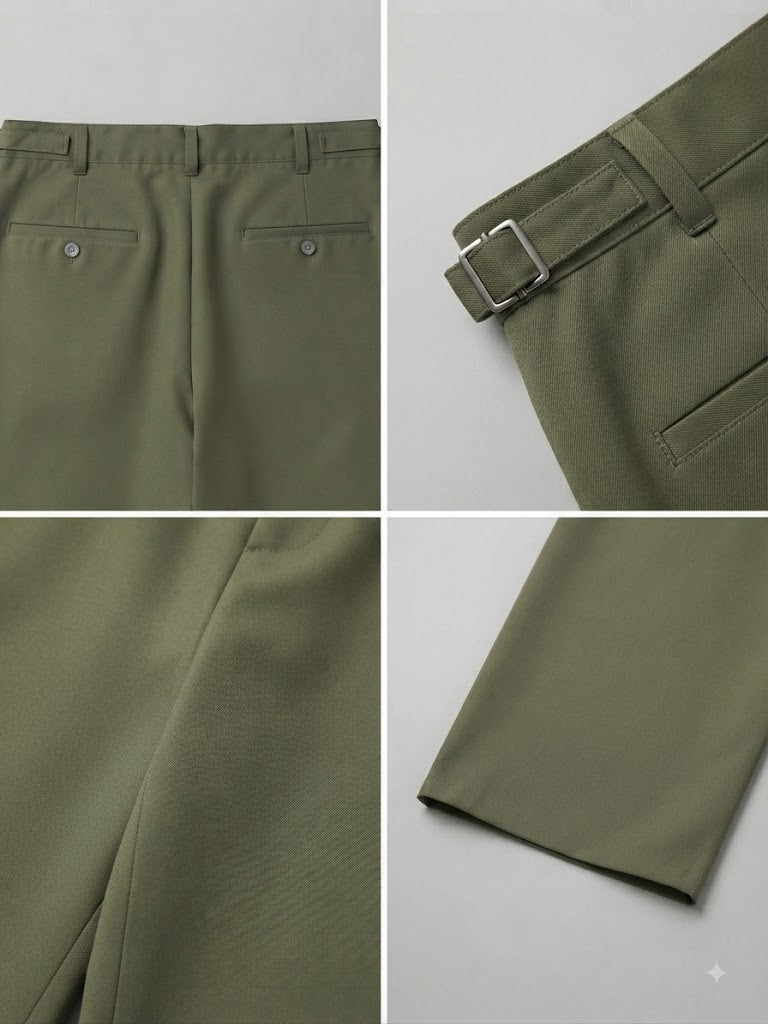 Olive Green Korean Style Pants for women -Zekfitts