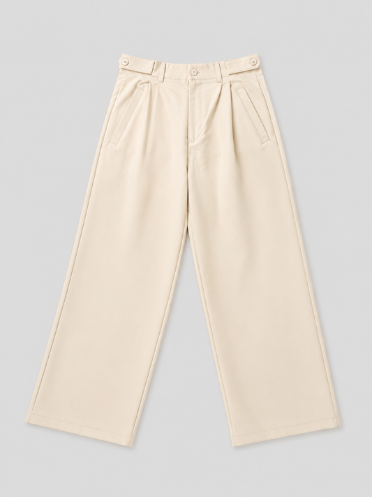 Beigh Wide Legs Korean Style Pants for women