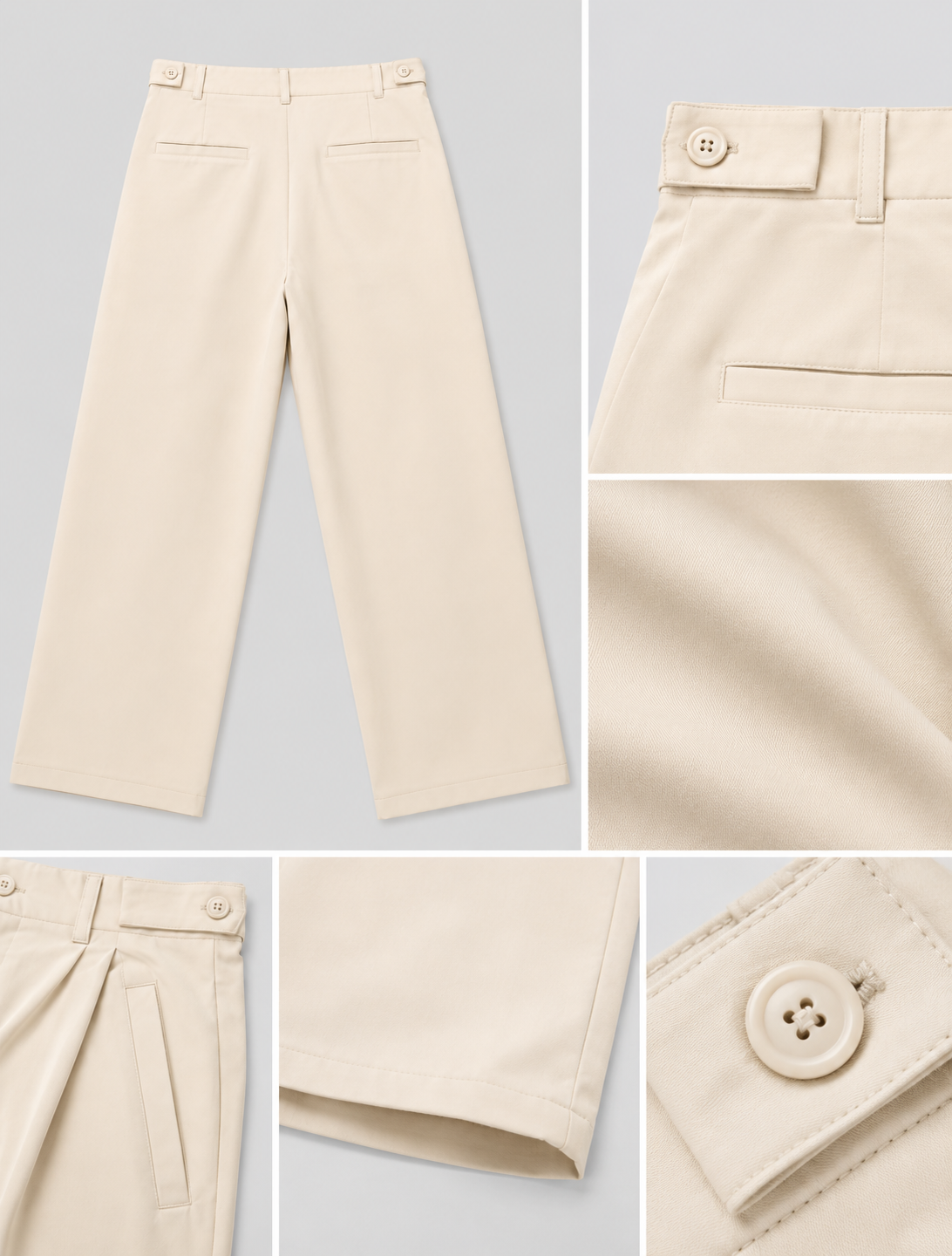 Beigh Wide Legs Korean Style Pants for women